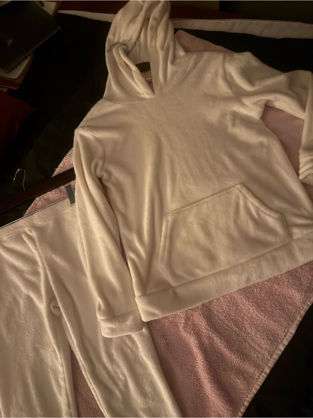 BCX Girls HEAT White Plush Fleece Hoodie & Pants Set Size 10/12